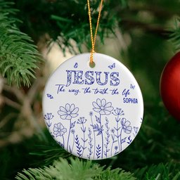 Jesus The Way, The Truth, The Life - Personalized Ceramic Ornament – view 4
