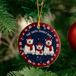 Family Bear - Personalized Ceramic Ornament – view 4
