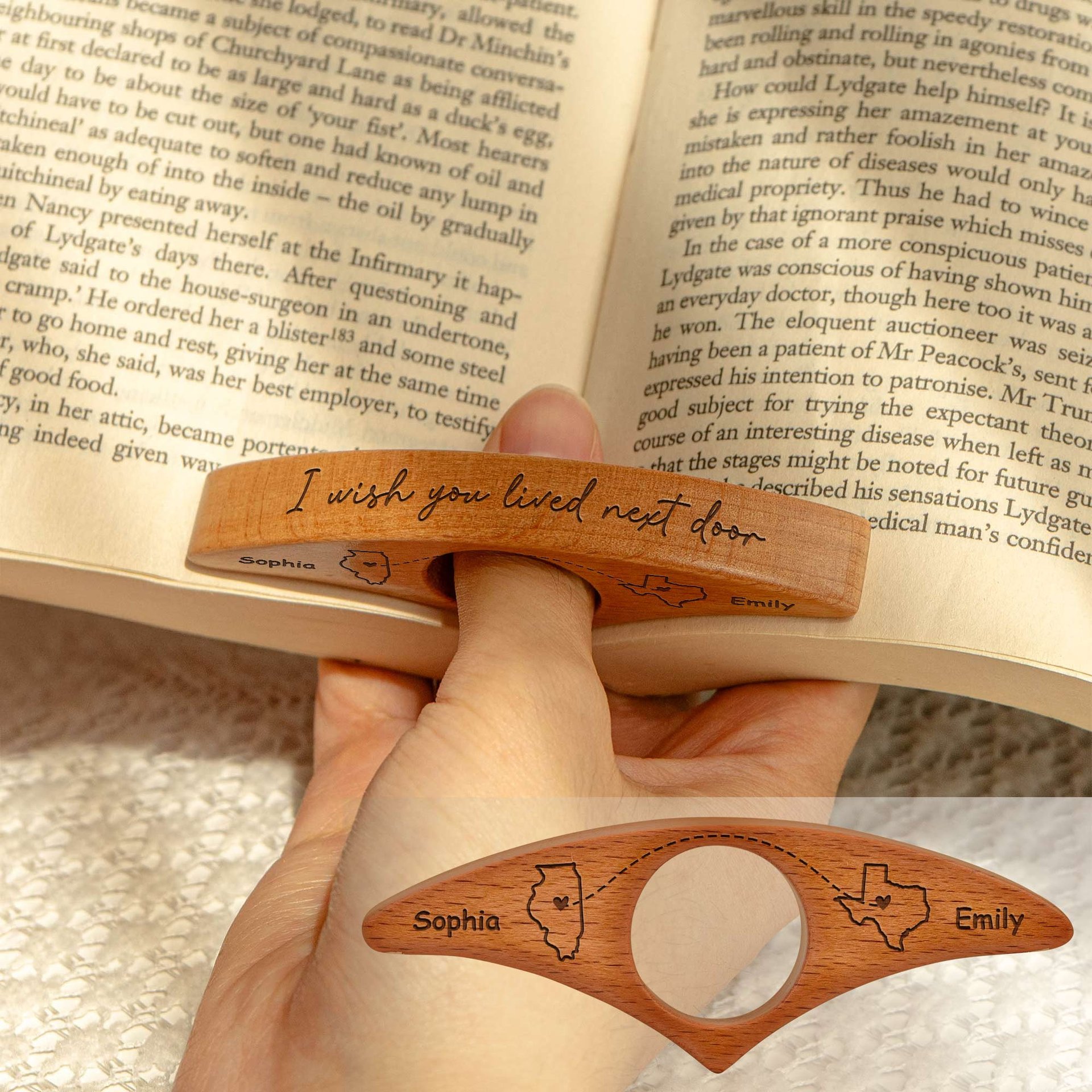 Long Distance Friends Siblings, Family - Personalized Book Page Holder