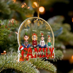 2025 Family, Siblings, Sisters Christmas Gold & Red - Personalized Acrylic Ornament – view 4