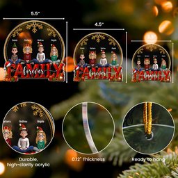 2025 Family, Siblings, Sisters Christmas Gold & Red - Personalized Acrylic Ornament – view 5