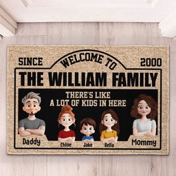There's Like A Lot Of Kids New Version Family Doormat - Personalized Doormat
