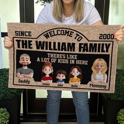 There's Like A Lot Of Kids New Version Family Doormat - Personalized Doormat – view 5