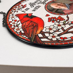 I'm Always With You Memorial Gift - Personalized Photo Stained Glass Window Hanging Suncatcher – view 5