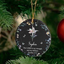 The Lord Is My Strength And My Defense - Personalized Ceramic Ornament – view 4