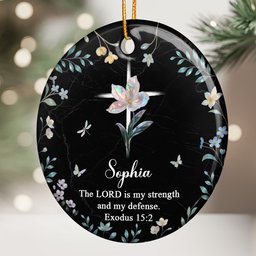 The Lord Is My Strength And My Defense - Personalized Ceramic Ornament – view 2