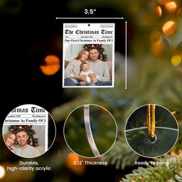 Our First Christmas As, For 1st Baby, New Parents, New Grandparents - Personalized Acrylic Photo Ornament – view 7