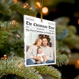 Our First Christmas As, For 1st Baby, New Parents, New Grandparents - Personalized Acrylic Photo Ornament – view 5