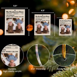 The Grandparents Times Grandkids - Personalized Acrylic Photo Ornament – view 4