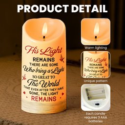 Memorial There Are Some Who Bring A Light So Great To The World - Personalized Photo LED Candle – view 6