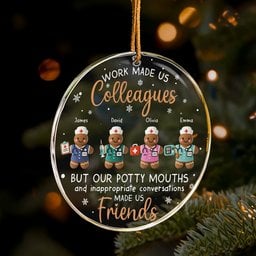 Work Made Us Colleagues - Nurse Gingerbread Crew - Personalized Acrylic Ornament – view 4