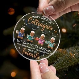Work Made Us Colleagues - Nurse Gingerbread Crew - Personalized Acrylic Ornament – view 2
