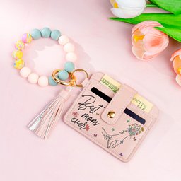 Best Mom Ever - Personalized Keychain Wristlet Leather Wallet – view 2