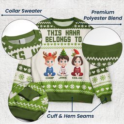 This Grandma Belongs To Grandkids - Personalized Ugly Sweater – view 3