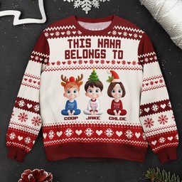 This Grandma Belongs To Grandkids - Personalized Ugly Sweater – view 5