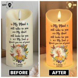 My Mind Still Talks To You - Personalized Photo LED Candle – view 4