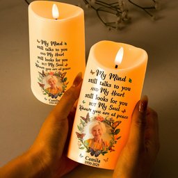 My Mind Still Talks To You - Personalized Photo LED Candle – view 2