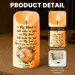 My Mind Still Talks To You - Personalized Photo LED Candle – view 5