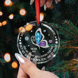 My Mind Still Talks To You - Personalized Glass Ornament – view 3