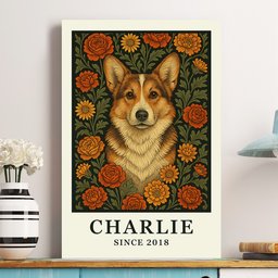William Morris Wall Art Dog Portrait Art Dog Lovers Gift - Personalized Photo Poster – view 2
