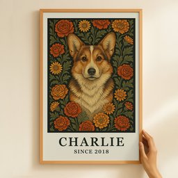 William Morris Wall Art Dog Portrait Art Dog Lovers Gift - Personalized Photo Poster – view 6