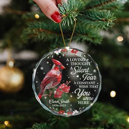 I'm Always With You Cardinal Hummingbird Memorial Gift - Personalized Glass Ornament – view 4