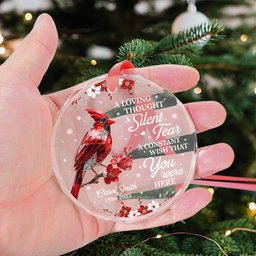 I'm Always With You Cardinal Hummingbird Memorial Gift - Personalized Glass Ornament – view 3
