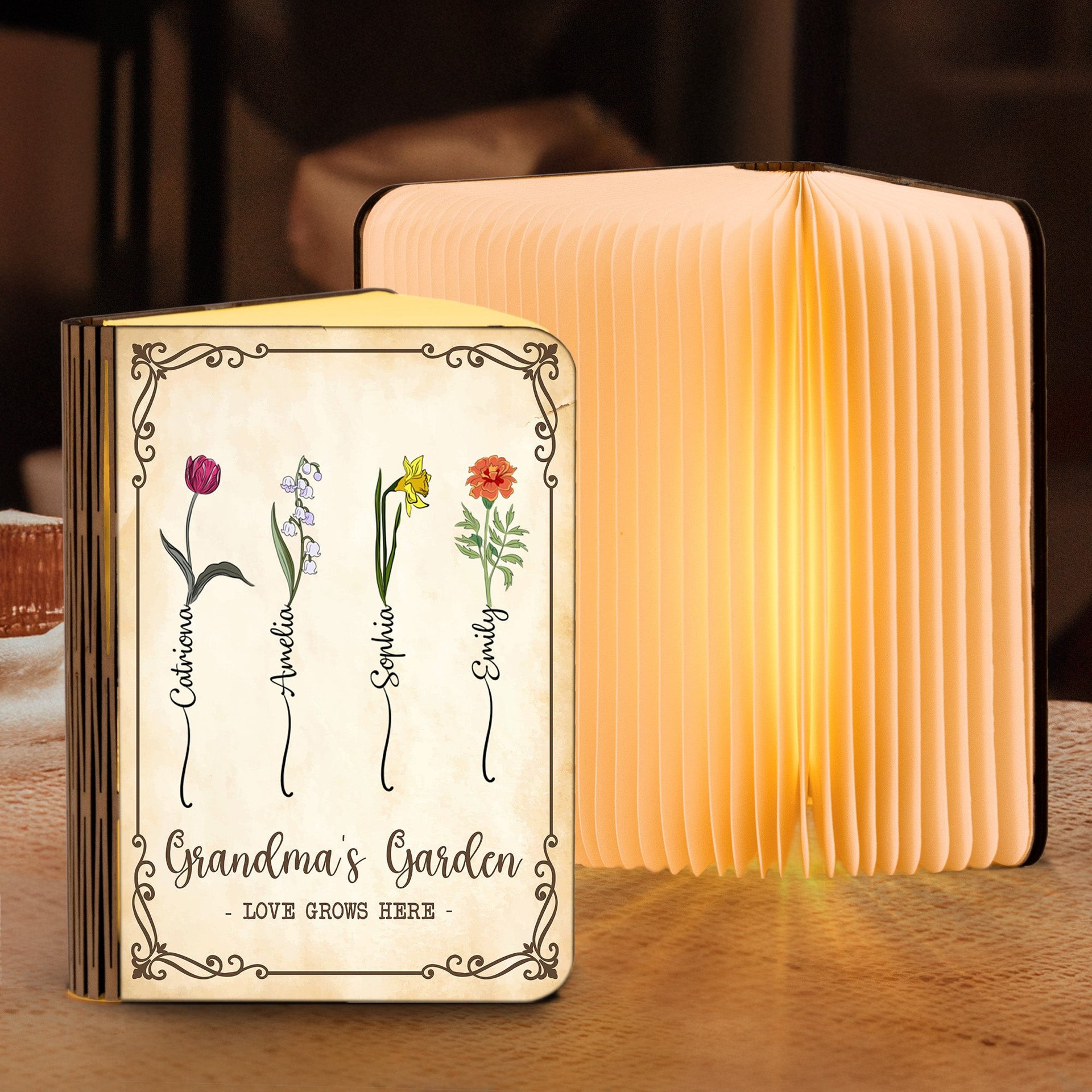 Grandma's Garden - Personalized Book Lamp