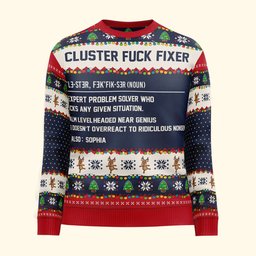 Funny Ugly Sweaters - Cluster F*Ck Fixer - For Coworkers, Boss, Friends - Personalized Ugly Sweater – view 3
