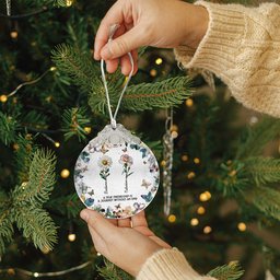 A True Friendship Is A Journey Mosaic Birth Flowers - Personalized Glass Ornament With Silver Cap – view 5
