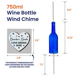 Grandma's Garden Birth Flowers - Personalized Wine Bottle Wind Chime – view 6