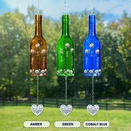 Grandma's Garden Birth Flowers - Personalized Wine Bottle Wind Chime – view 3