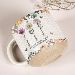 Sisters Are Different Flowers From The Same Garden - Personalized Pottery Mug – view 3