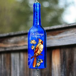 I'm Always With You Sympathy Remembrance - Personalized Photo Wine Bottle Wind Chime – view 7