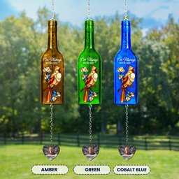 I'm Always With You Sympathy Remembrance - Personalized Photo Wine Bottle Wind Chime – view 5