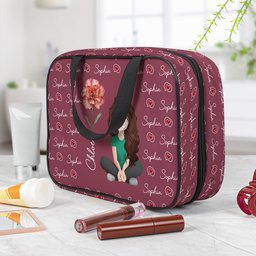 Dried Birth Flower - Personalized Hanging Toiletry Bag – view 2
