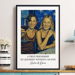 A True Friendship Is A Journey Without An End Van Gogh Art - Personalized Photo Poster - Gift For Friend – view 7