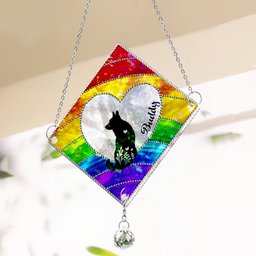 Loss Of Dog Silhouette - Personalized Acrylic Suncatcher With Crystal Ball Prism – view 3