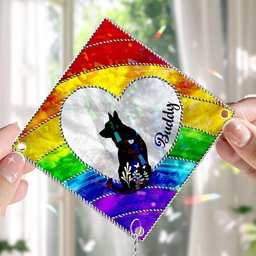 Loss Of Dog Silhouette - Personalized Acrylic Suncatcher With Crystal Ball Prism – view 4