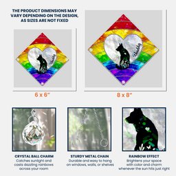 Loss Of Dog Silhouette - Personalized Acrylic Suncatcher With Crystal Ball Prism – view 7