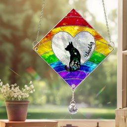 Loss Of Dog Silhouette - Personalized Acrylic Suncatcher With Crystal Ball Prism – view 5