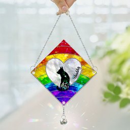 Loss Of Dog Silhouette - Personalized Acrylic Suncatcher With Crystal Ball Prism – view 2