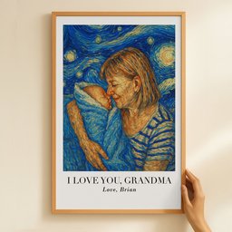First Time Grandma Grandpa Van Gogh Art - Personalized Photo Poster – view 6