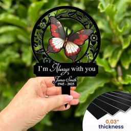 God Has You In His Arms Sympathy Remembrance - Personalized Photo Metal Garden Stake – view 3