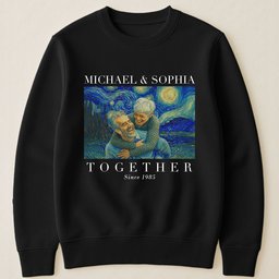 Together Since Couple Shirts Van Gogh Art - Personalized Photo Couple Matching Shirts – view 4