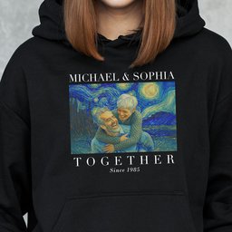Together Since Couple Shirts Van Gogh Art - Personalized Photo Couple Matching Shirts – view 7