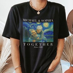 Together Since Couple Shirts Van Gogh Art - Personalized Photo Couple Matching Shirts – view 2