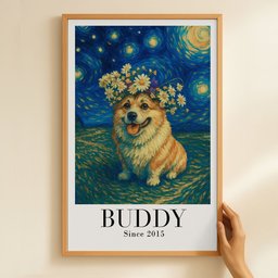 Van Gogh Wall Art Pet Portrait Art Dog Lovers Cat Lovers Gift - Personalized Photo Poster – view 7