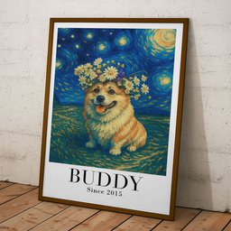 Van Gogh Wall Art Pet Portrait Art Dog Lovers Cat Lovers Gift - Personalized Photo Poster – view 6