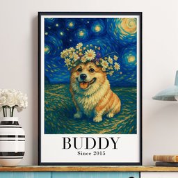 Van Gogh Wall Art Pet Portrait Art Dog Lovers Cat Lovers Gift - Personalized Photo Poster – view 8